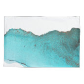 Verfijnde Blauwgroen zwarte Abstracte kunstzwarte Kussensloop (Achterkant)