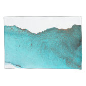 Verfijnde Blauwgroen zwarte Abstracte kunstzwarte Kussensloop (Voorkant)