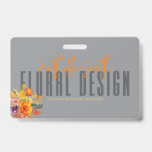 Verfijnde bloemdesign grijze oranje bloemen 