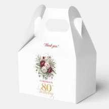 Verfijnde Blush Burgundy Favor Doosjes voor 80ste 