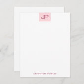 Verfijnde Blush Roze Monogram Schone Sjabloon (Voorkant / Achterkant)