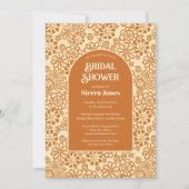 Verfijnde Boheemse Tane Bruine Bloemige Bruiloftsd Kaart (Voorkant)