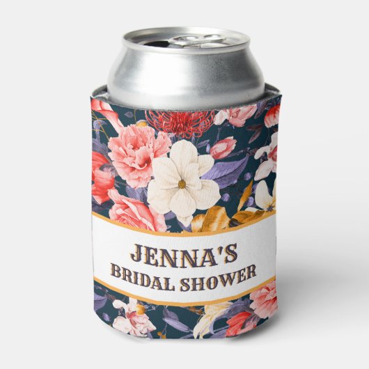 Verfijnde Boho Bloemenfeest Blikjeskoeler (Blikje Voorkant)