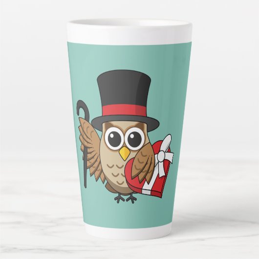 Verfijnde boomgaard met hart-chocoladedoos latte mok (Voorkant)