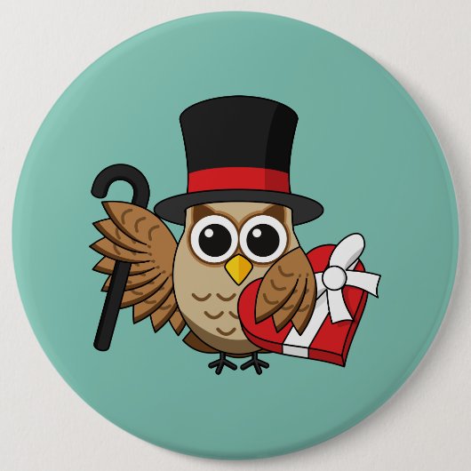 Verfijnde boomgaard met hart-chocoladedoos ronde button 6,0 cm (Voorkant)