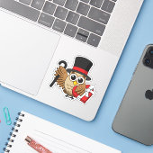Verfijnde boomgaard met hart-chocoladedoos sticker (Laptop met iPhone)