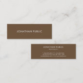 Verfijnde bruine, moderne, minimale rendabele tren mini visitekaartje (Voorkant / Achterkant)