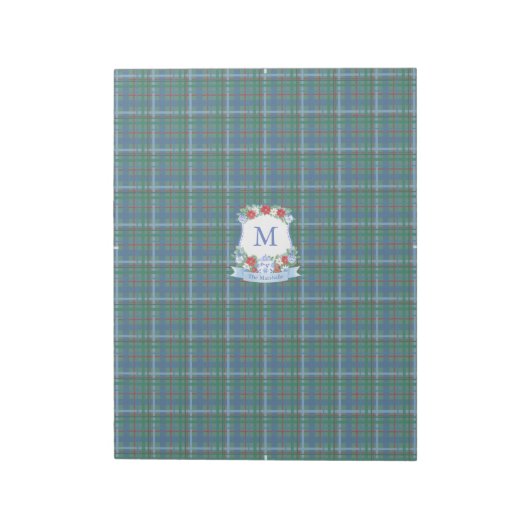 Verfijnde Christmas Crest Tartan A7 Envelope Liner Notitieblok (Linkerzijde)