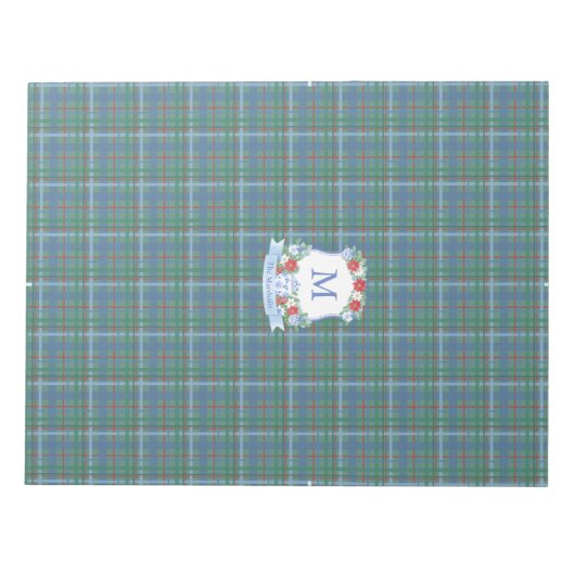 Verfijnde Christmas Crest Tartan A7 Envelope Liner Notitieblok (Voorkant)