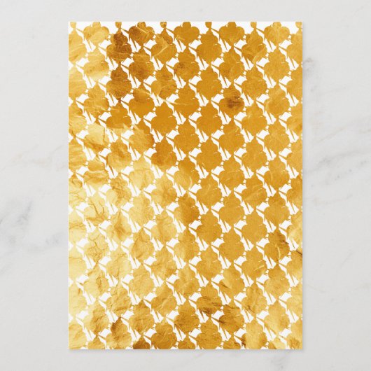 Verfijnde Classic Faux Folie Gold Rococo Menu (Achterkant)
