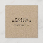 Verfijnde Classy Minimal Kraft Vierkante Visitekaartje (Voorkant)