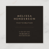 Verfijnde Classy Minimal Kraft Vierkante Visitekaartje (Achterkant)