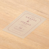 Verfijnde Crème Elegante Rand Acryl Uitnodigingen (Laagn)