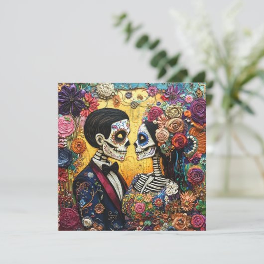 Verfijnde Dag van de Doden Kaart (Staand voorkant)