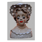Verfijnde dame in een Fancy Pet Head Vase Kaart (Voorkant)