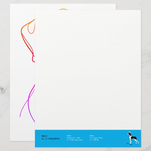 Verfijnde Dog op Roze Briefhoofd (Voorkant / Achterkant)