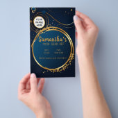 Verfijnde Donkerblauw en Goud Prom Flyer (Hand)