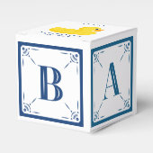 Verfijnde Duck Blue Baby Block geschenkdoos Bedankdoosjes (Voorkant Zijde)