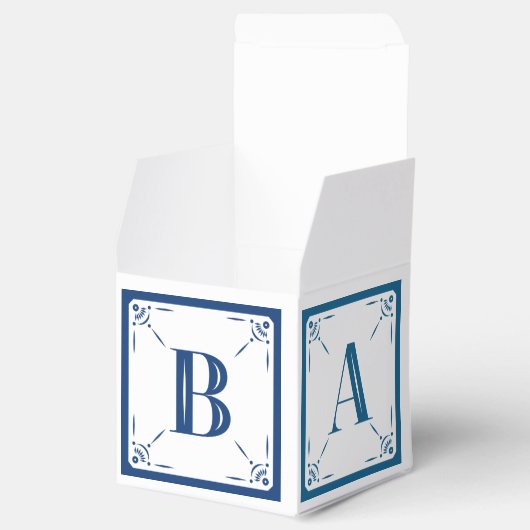 Verfijnde Duck Blue Baby Block geschenkdoos Bedankdoosjes (Geopend)