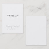 Verfijnde eenvoudige, eenvoudige witte professiona visitekaartje (Voorkant / Achterkant)
