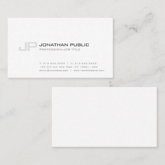 Verfijnde eenvoudige monogram visitekaartje (Voorkant / Achterkant)