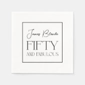 Verfijnde Elegant 50 en Fabulous Birthday Servet (Voorkant)