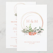 Verfijnde Elegant Coral Floral Wedding Garland (Voorkant / Achterkant)