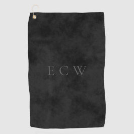 Verfijnde Elegant Faux Stamp Mottled Black Golfhanddoek