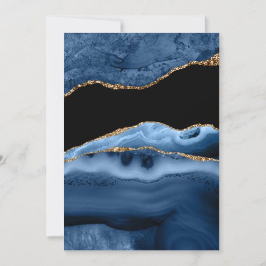 Verfijnde Elegant Goud Marine Blauw 50ste Verjaard Kaart (Achterkant)