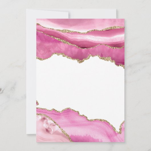 Verfijnde Elegant Goud Roze 50ste Verjaardag Kaart (Achterkant)