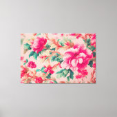 Verfijnde elegante heldere roze bloemen, weelderig canvas afdruk (Voorkant)