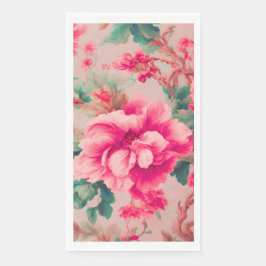 Verfijnde elegante heldere roze bloemen, weelderig servet
