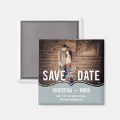 Verfijnde elegantie Bewaar de datummagneet - Blauw Magneet (Voorkant / Achterkant)