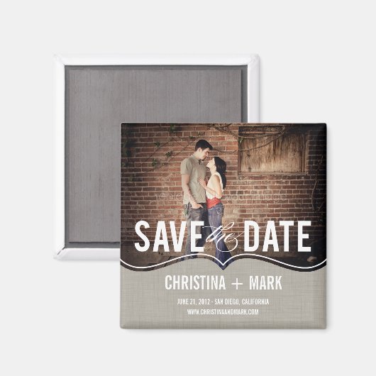 Verfijnde elegantie Bewaar de datummagneet - Khaki Magneet (Voorkant / Achterkant)