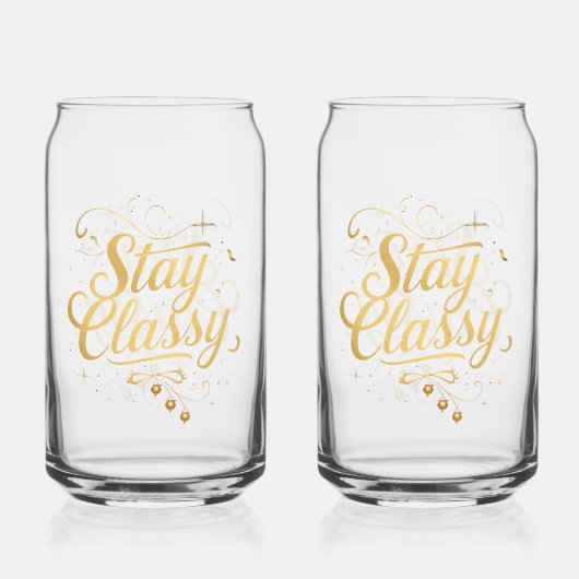 Verfijnde en Chic Inspirerende Typografie Blikvorm Glas (Voorkant)