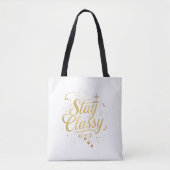 Verfijnde en Chic Inspirerende Typografie Tote Bag (Voorkant)
