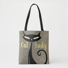 Verfijnde en elegante Cartoon Cat Tote Bag