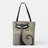 Verfijnde en elegante Cartoon Cat Tote Bag (Achterkant)