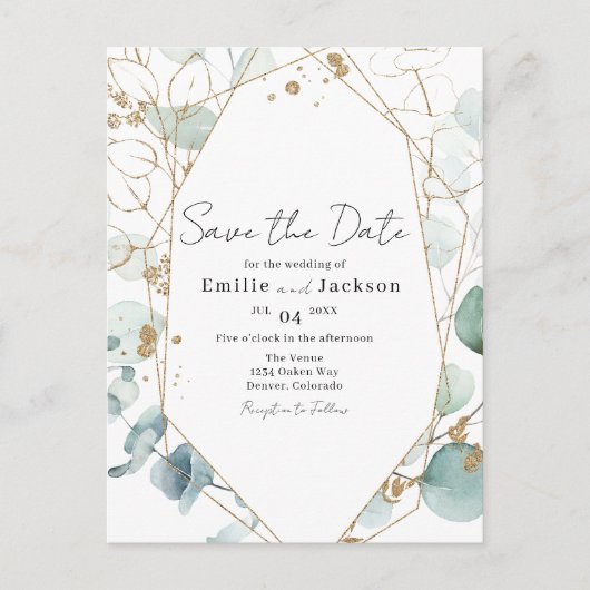 Verfijnde eucalyptusbladeren en olievlekken briefkaart (Voorkant)