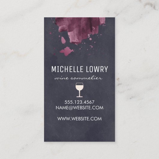 Verfijnde expressieve wijnglas visitekaartje (Achterkant)