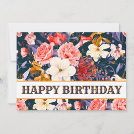 Verfijnde Floral Happy Birthday Kaart