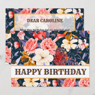 Verfijnde Floral Happy Birthday Kaart