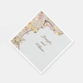 Verfijnde Floral Wedding Personaliseer Naam Servet (Hoek)