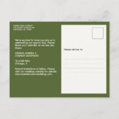 Verfijnde foto Bewaar de datum Groen Briefkaart (Achterkant)