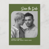 Verfijnde foto Bewaar de datum Groen Briefkaart (Voorkant)