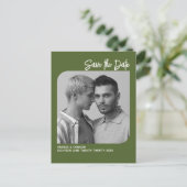 Verfijnde foto Bewaar de datum Groen Briefkaart (Staand voorkant)