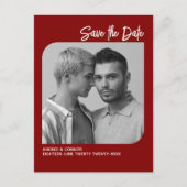 Verfijnde foto Bewaar de datum Ruby Red Briefkaart (Voorkant)