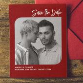 Verfijnde foto Bewaar de datum Ruby Red Briefkaart