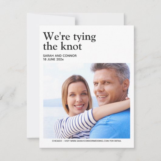 Verfijnde foto Save the Date Kaart (Voorkant)