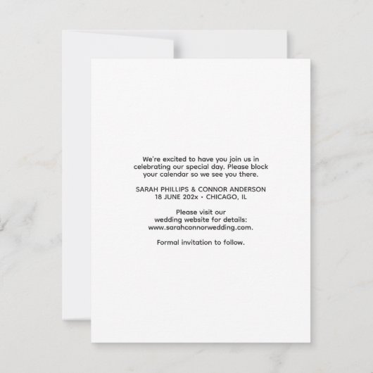 Verfijnde foto Save the Date Kaart (Achterkant)